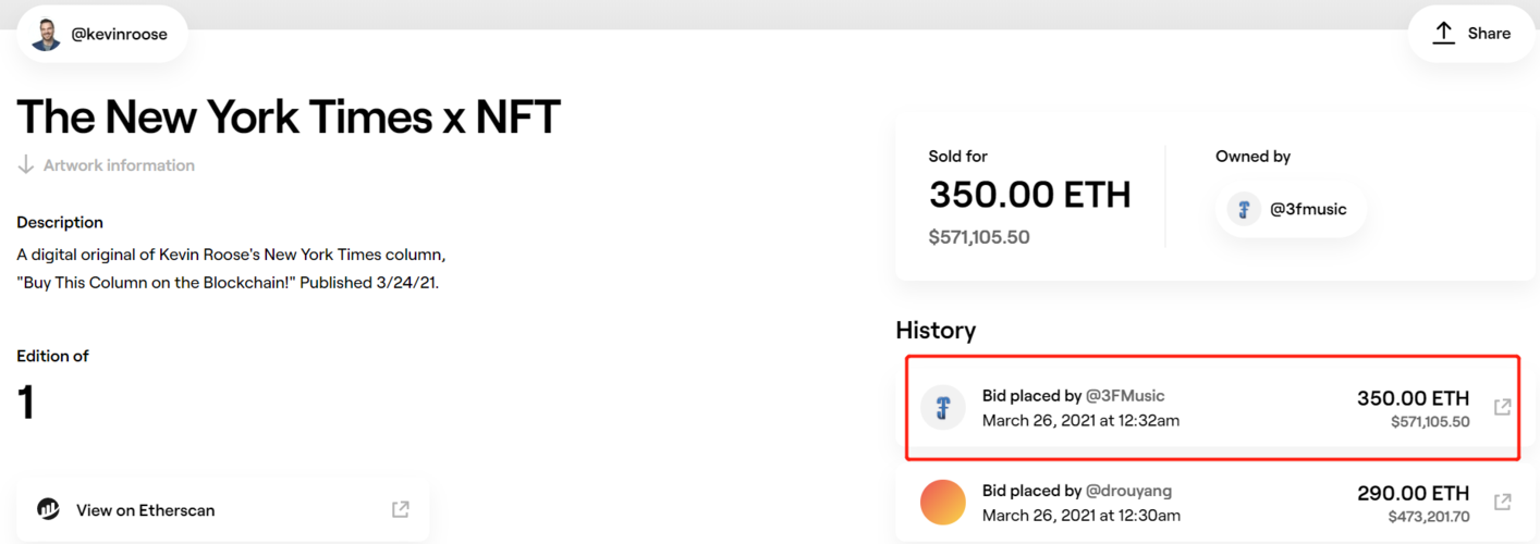 NFT「Cybernetics」开拍4分钟后以16,937美元买断价达成交易